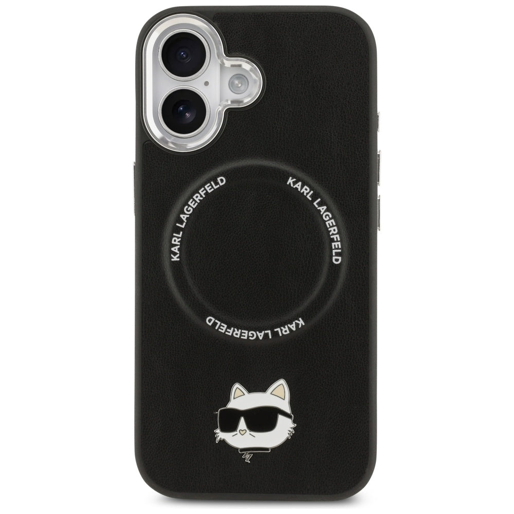 Étui MagSafe pour Apple iPhone 17, Karl Lagerfeld, Choupette Pin, Noir