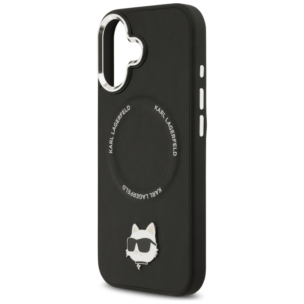 Étui MagSafe pour Apple iPhone 17, Karl Lagerfeld, Choupette Pin, Noir