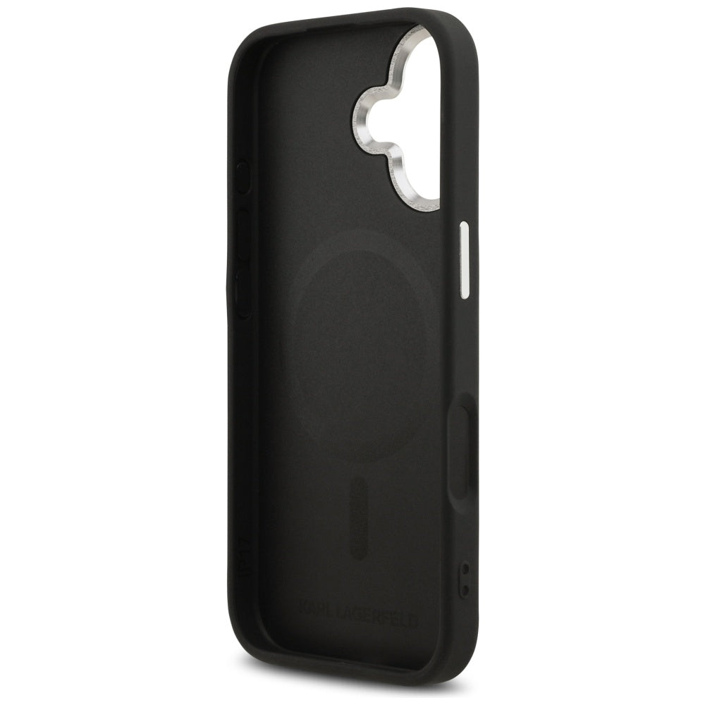 Étui MagSafe pour Apple iPhone 17, Karl Lagerfeld, Choupette Pin, Noir