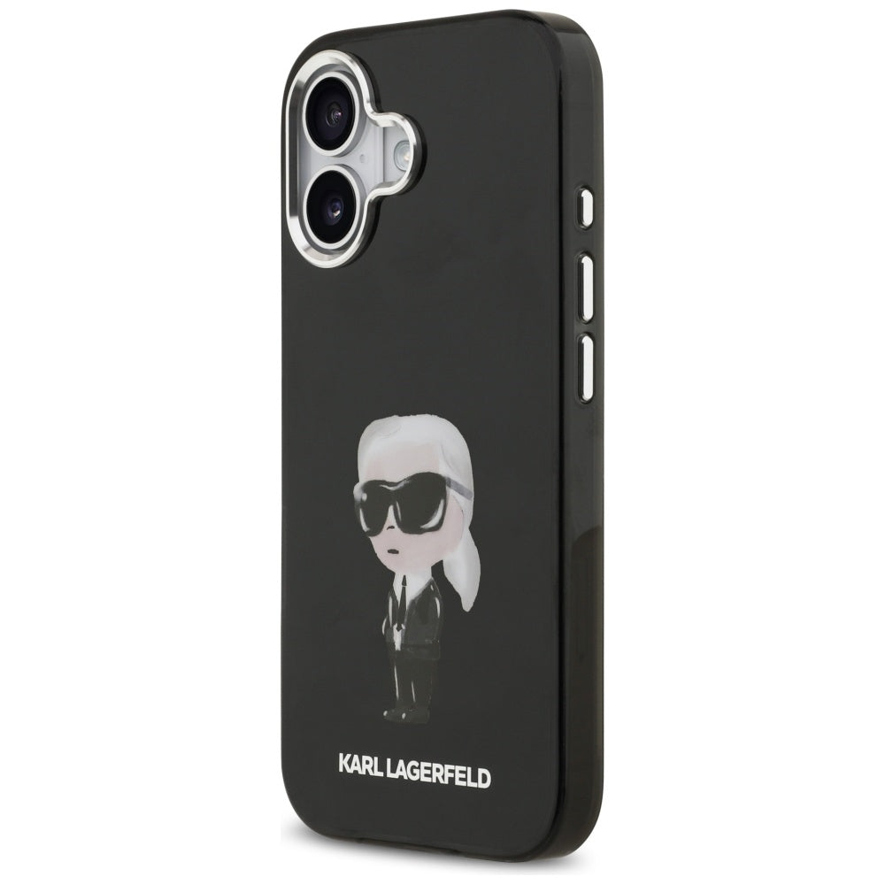 MagSafe hoes voor Apple iPhone 17, Karl Lagerfeld, IML Aquarelle Karl Ikonik, Zwart