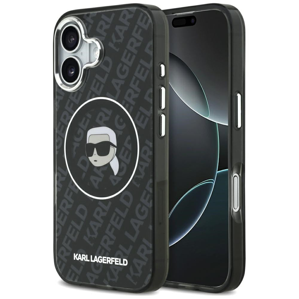 Étui MagSafe pour Apple iPhone 17, Karl Lagerfeld, IML Karl's Head, Noir