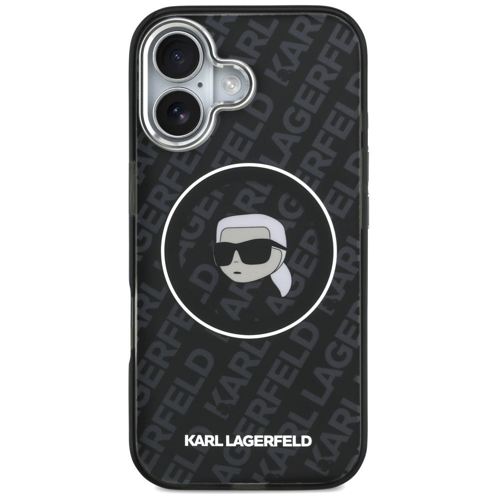 Étui MagSafe pour Apple iPhone 17, Karl Lagerfeld, IML Karl's Head, Noir