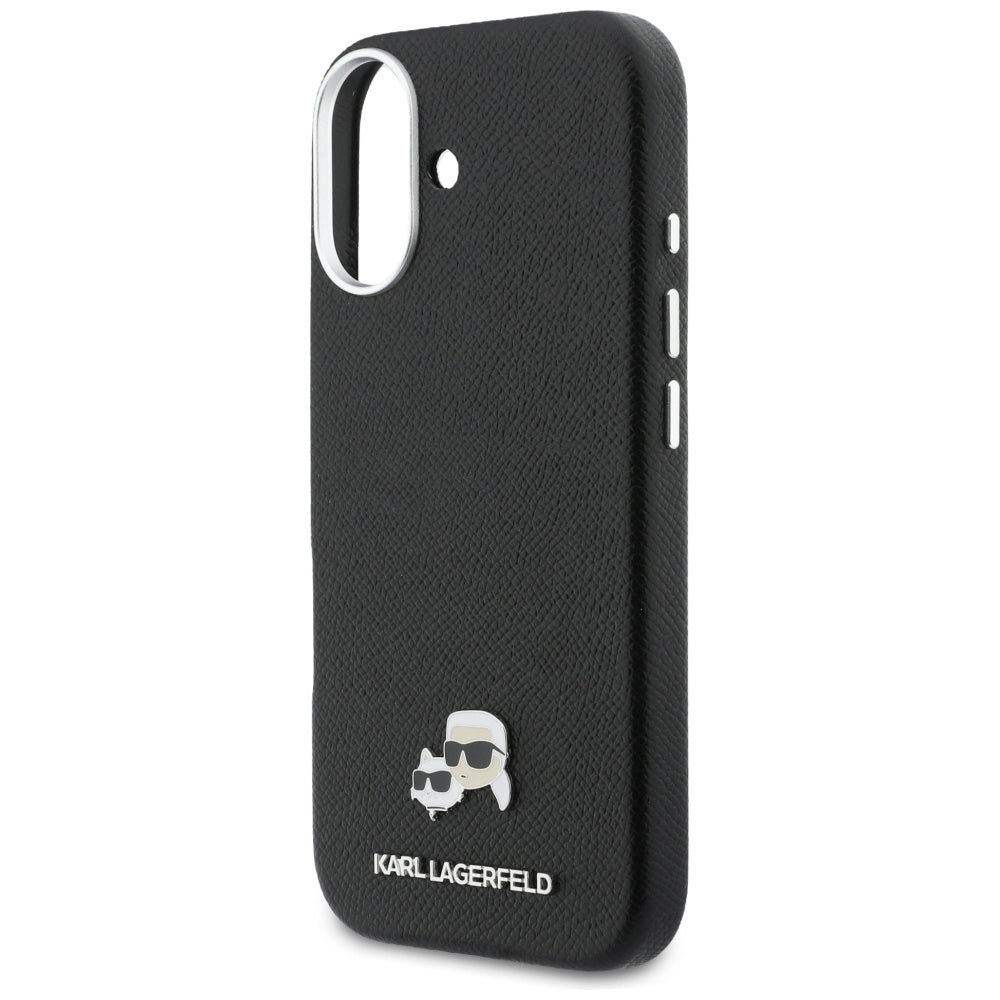MagSafe Hülle für Apple iPhone 17, Karl Lagerfeld, Karl & Choupette Head's Pin, Schwarz