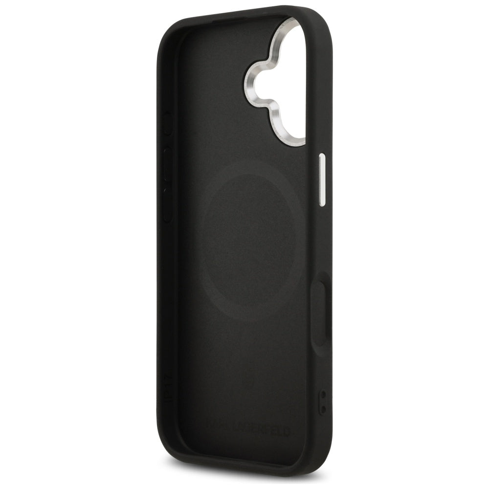 Coque MagSafe pour Apple iPhone 17, Karl Lagerfeld, Karl Pin, Noire
