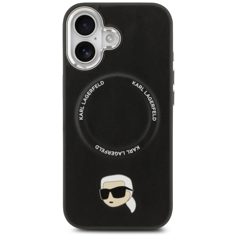 Coque MagSafe pour Apple iPhone 17, Karl Lagerfeld, Karl Pin, Noire