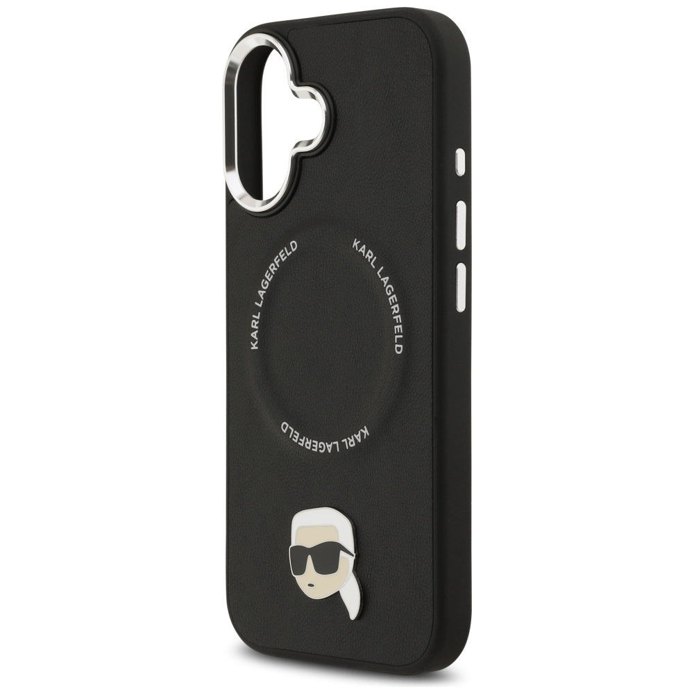 Coque MagSafe pour Apple iPhone 17, Karl Lagerfeld, Karl Pin, Noire