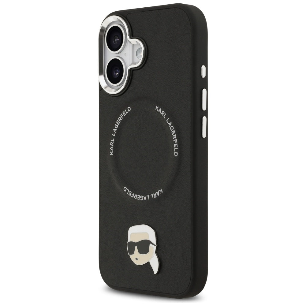 Coque MagSafe pour Apple iPhone 17, Karl Lagerfeld, Karl Pin, Noire