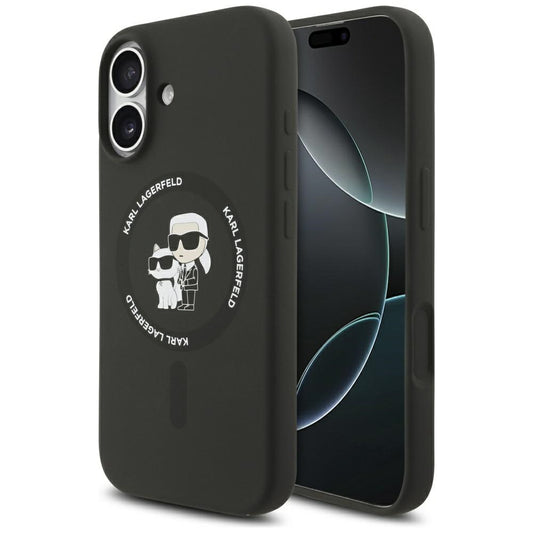MagSafe hoesje voor Apple iPhone 17, Karl Lagerfeld, Ring Karl & Choupette, Zwart