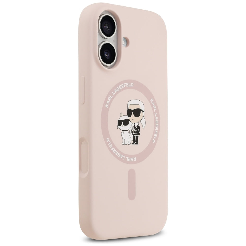 MagSafe hoesje voor Apple iPhone 17, Karl Lagerfeld, Ring Karl & Choupette, Roze