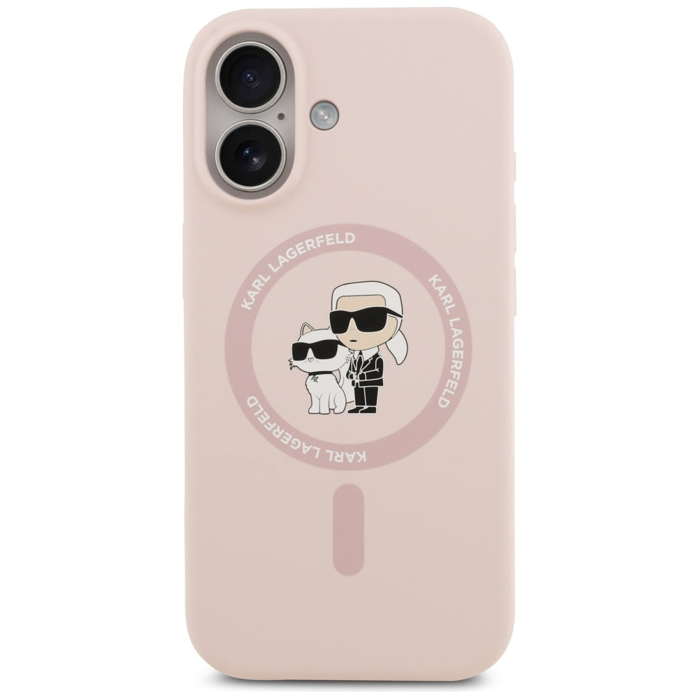 MagSafe hoesje voor Apple iPhone 17, Karl Lagerfeld, Ring Karl & Choupette, Roze