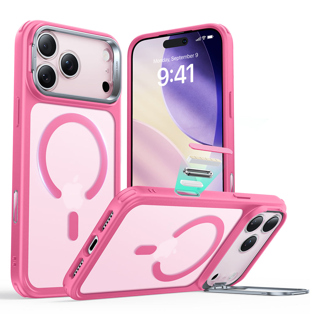 MagSafe hoesje voor Apple iPhone 17 Pro, ESR, Classic Hybrid Kickstand, Satijnroze