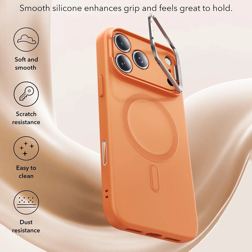 MagSafe hoesje voor Apple iPhone 17 Pro, ESR, Cloud Soft Kickstand, Oranje
