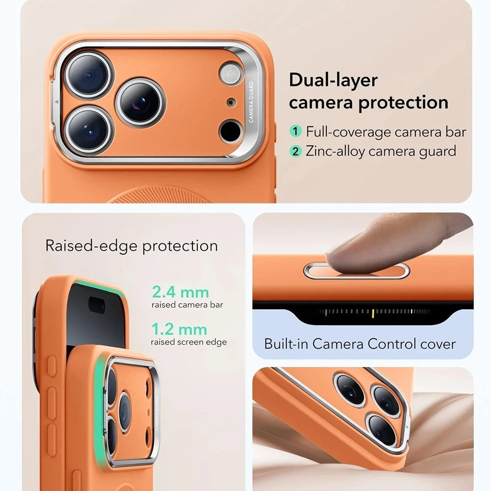 MagSafe hoesje voor Apple iPhone 17 Pro, ESR, Cloud Soft Kickstand, Oranje