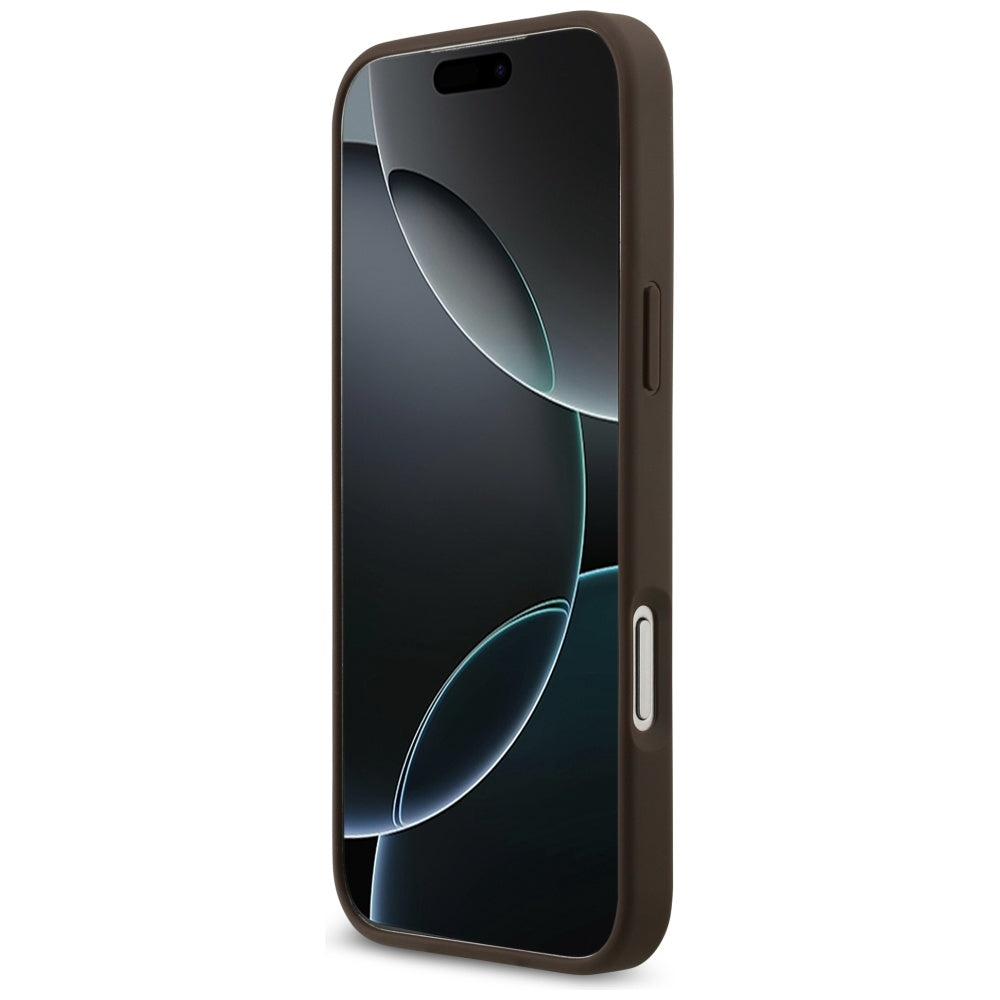 MagSafe hoesje voor Apple iPhone 17 Pro, Guess, 4G Circle Classic Logo, Bruin
