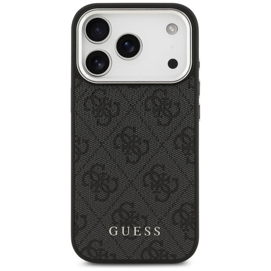Coque MagSafe pour Apple iPhone 17 Pro, Guess, Logo Classique 4G, Noire