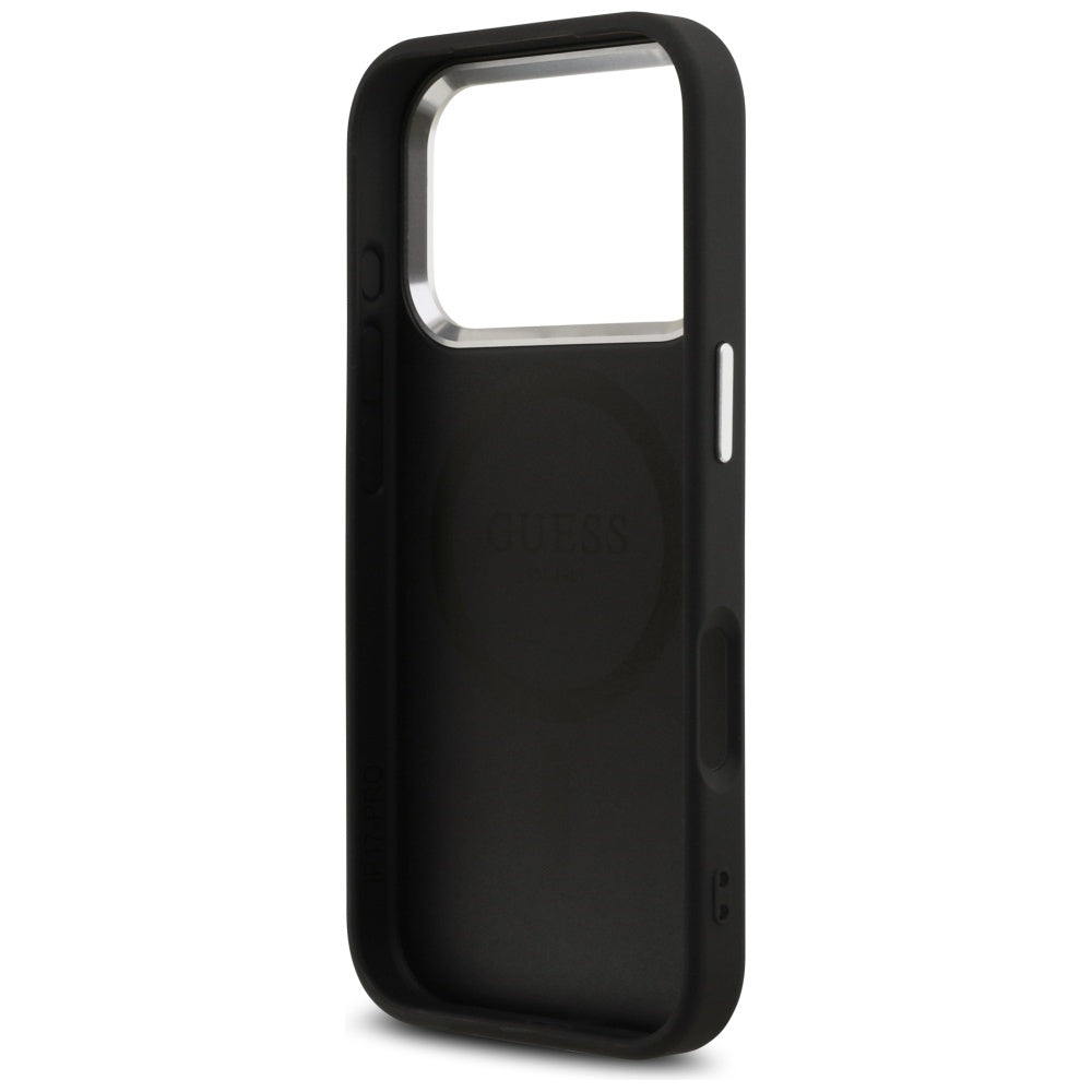 Coque MagSafe pour Apple iPhone 17 Pro, Guess, Logo Classique 4G, Noire