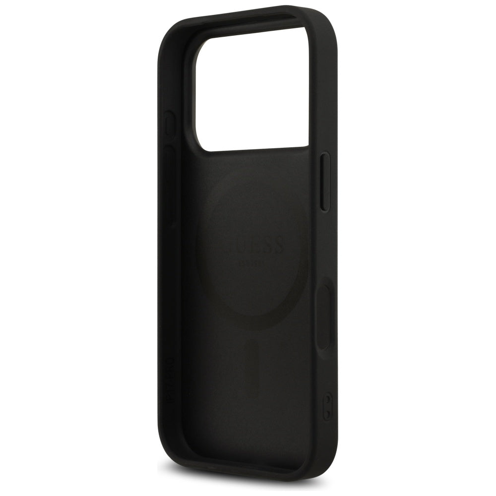 MagSafe hoesje voor Apple iPhone 17 Pro, Guess, 4G Printed Stripes, Zwart