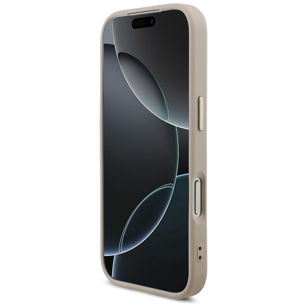 MagSafe hoesje voor Apple iPhone 17 Pro, Guess, 4G Triangle Logo, Goudroze