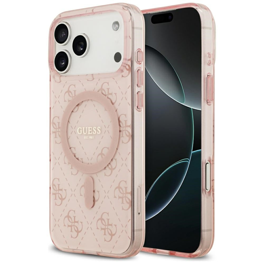 MagSafe Hülle für Apple iPhone 17 Pro, Guess, IML 4G Hintergrund, Rosa