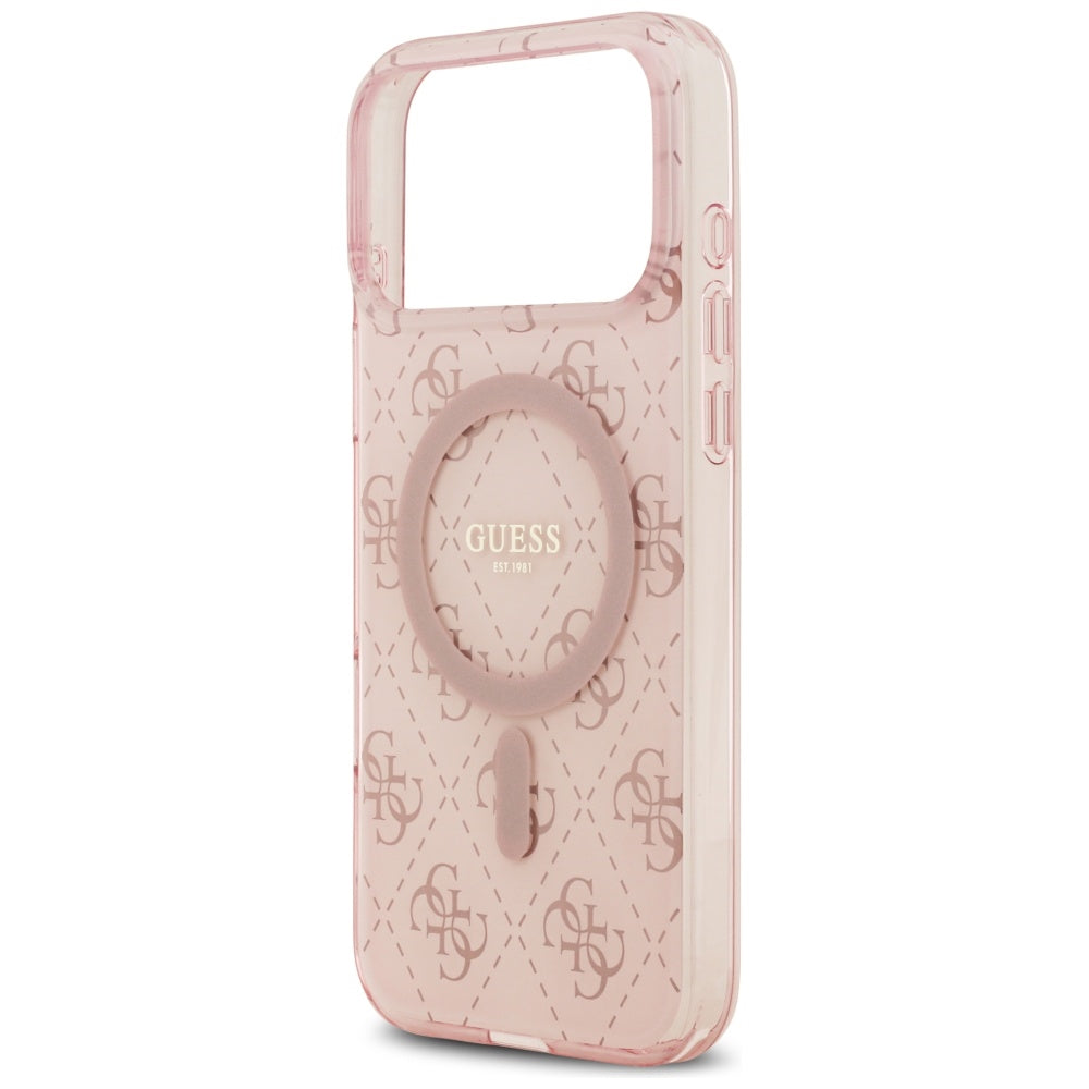 MagSafe Hülle für Apple iPhone 17 Pro, Guess, IML 4G Hintergrund, Rosa