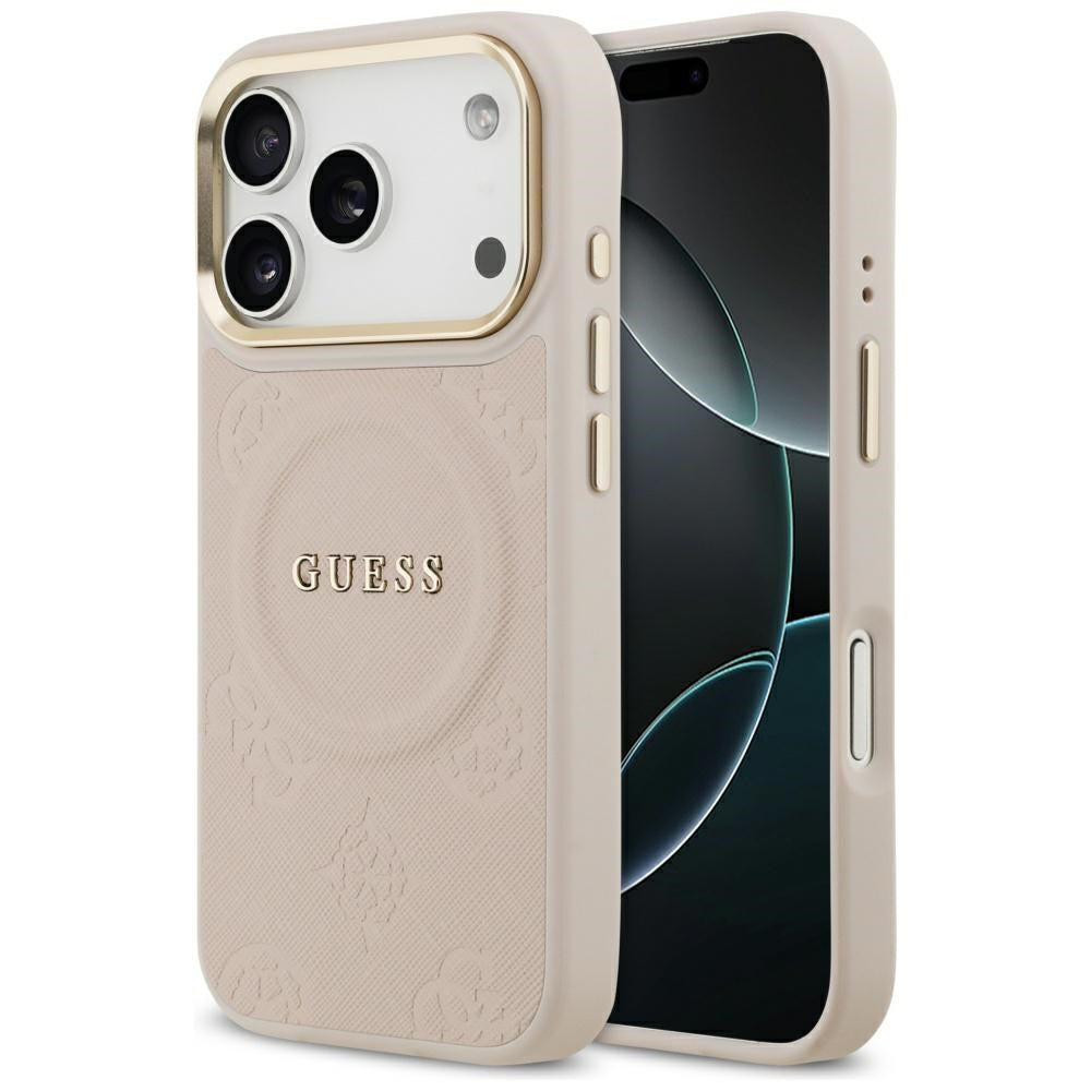 MagSafe hoes voor Apple iPhone 17 Pro, Guess, Peony Hot Stamp, Roze