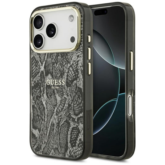 MagSafe hoes voor Apple iPhone 17 Pro, Guess, Python Patroon, Zwart