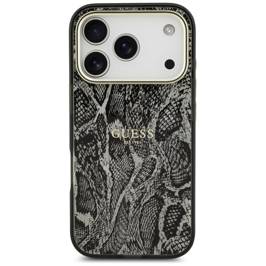MagSafe hoes voor Apple iPhone 17 Pro, Guess, Python Patroon, Zwart
