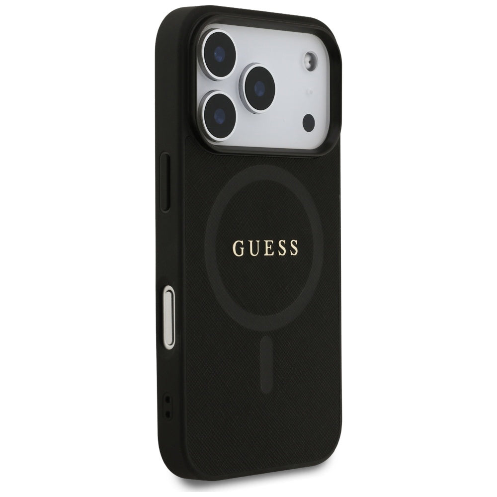 MagSafe Case for Apple iPhone 17 Pro, Guess, Saffiano Classic Logo, Black