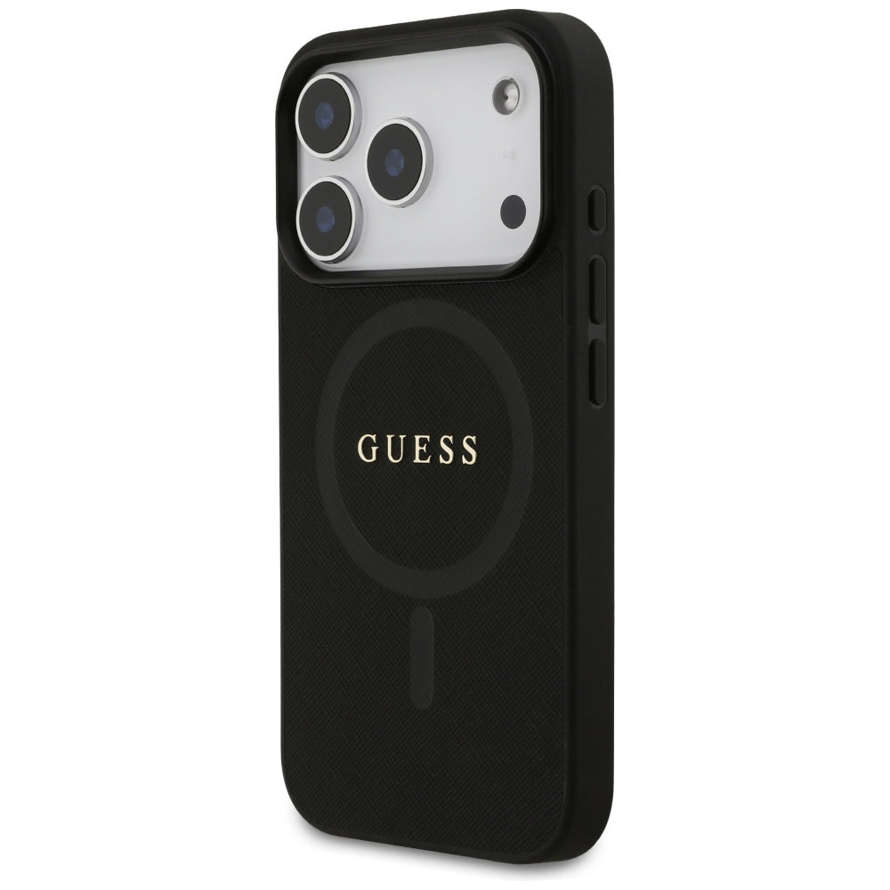 MagSafe Case for Apple iPhone 17 Pro, Guess, Saffiano Classic Logo, Black