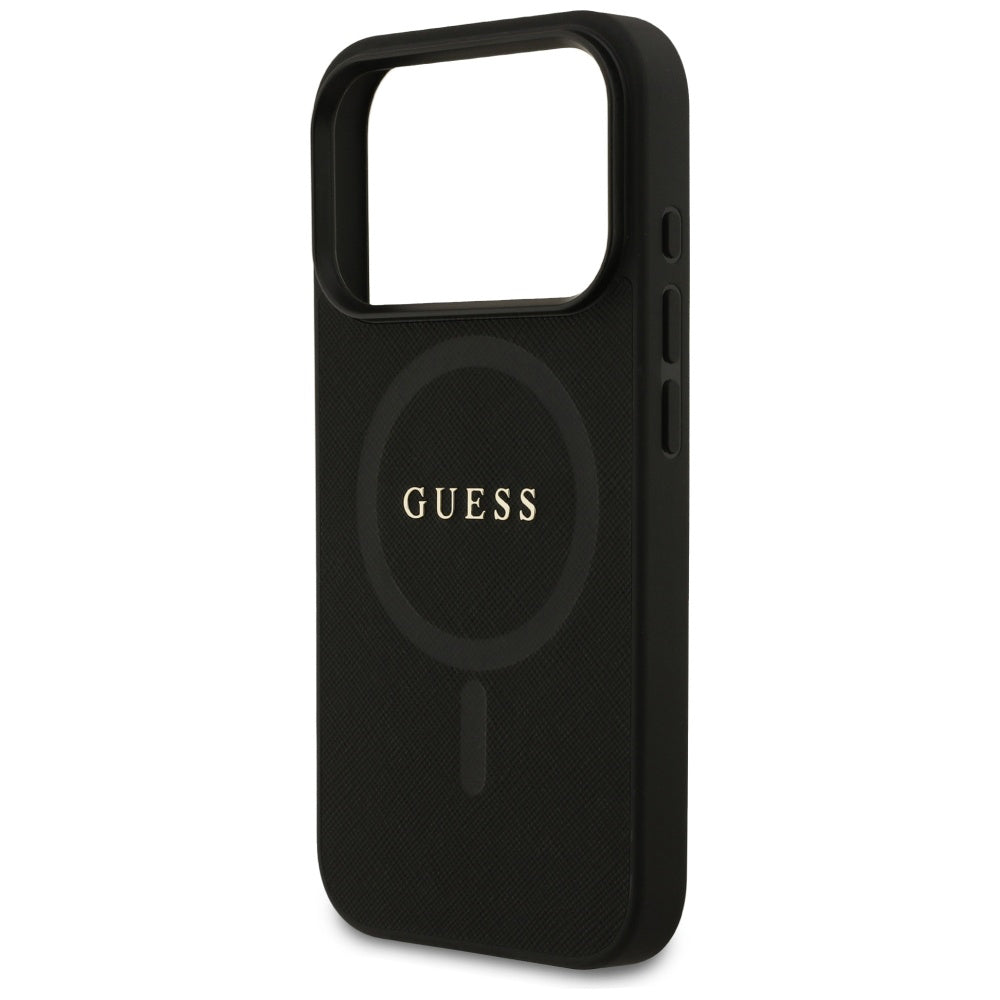 MagSafe Case for Apple iPhone 17 Pro, Guess, Saffiano Classic Logo, Black