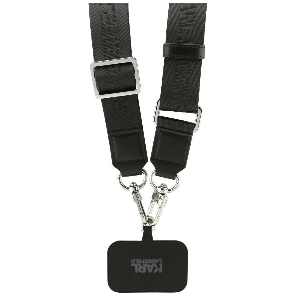 MagSafe hoes voor Apple iPhone 17 Pro, Karl Lagerfeld, Big Strap Karl Metal Logo, Zwart