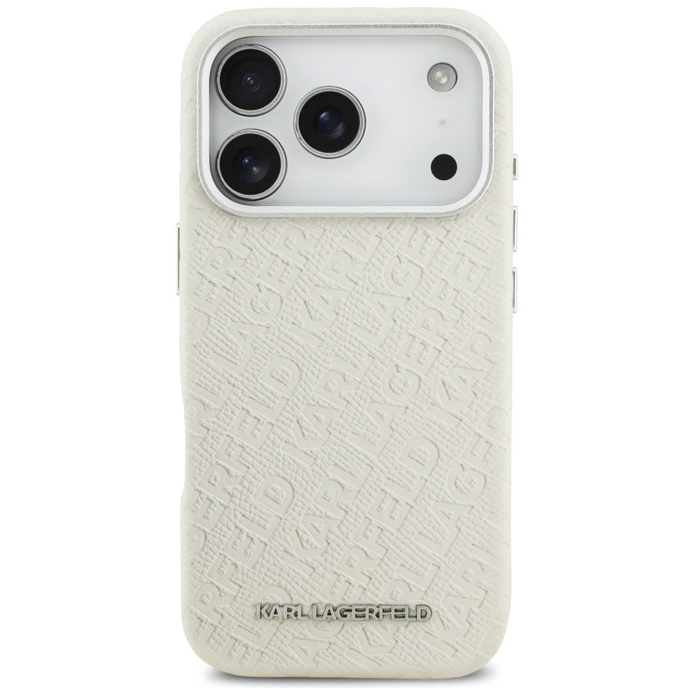 MagSafe Case for Apple iPhone 17 Pro, Karl Lagerfeld, FW Stamped Karl, Beige