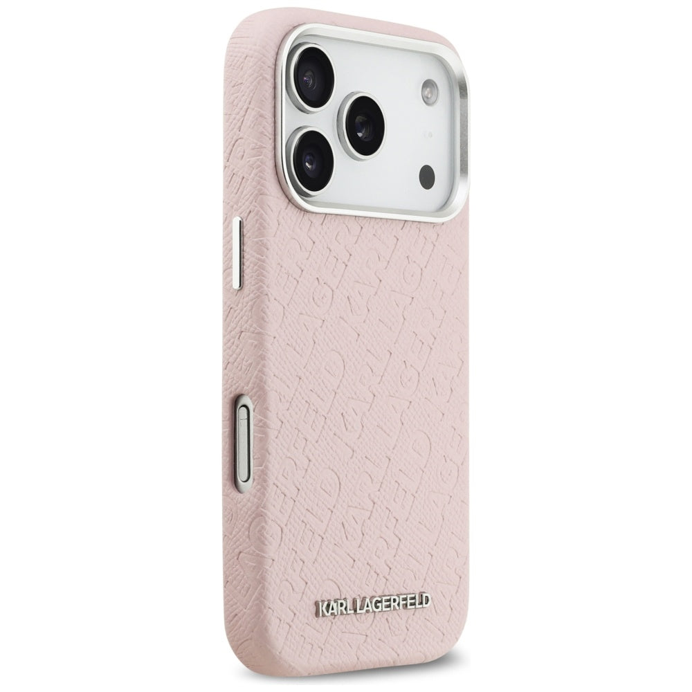 MagSafe hoesje voor Apple iPhone 17 Pro, Karl Lagerfeld, FW Stamped Karl, Roze