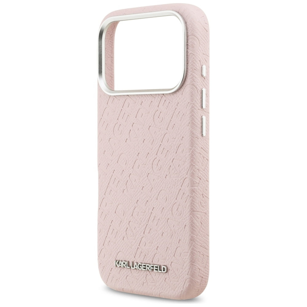 MagSafe hoesje voor Apple iPhone 17 Pro, Karl Lagerfeld, FW Stamped Karl, Roze