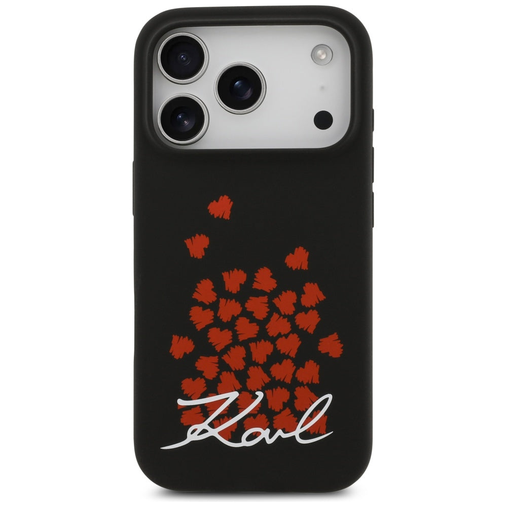 MagSafe hoesje voor Apple iPhone 17 Pro, Karl Lagerfeld, Heart Sign Logo, Zwart