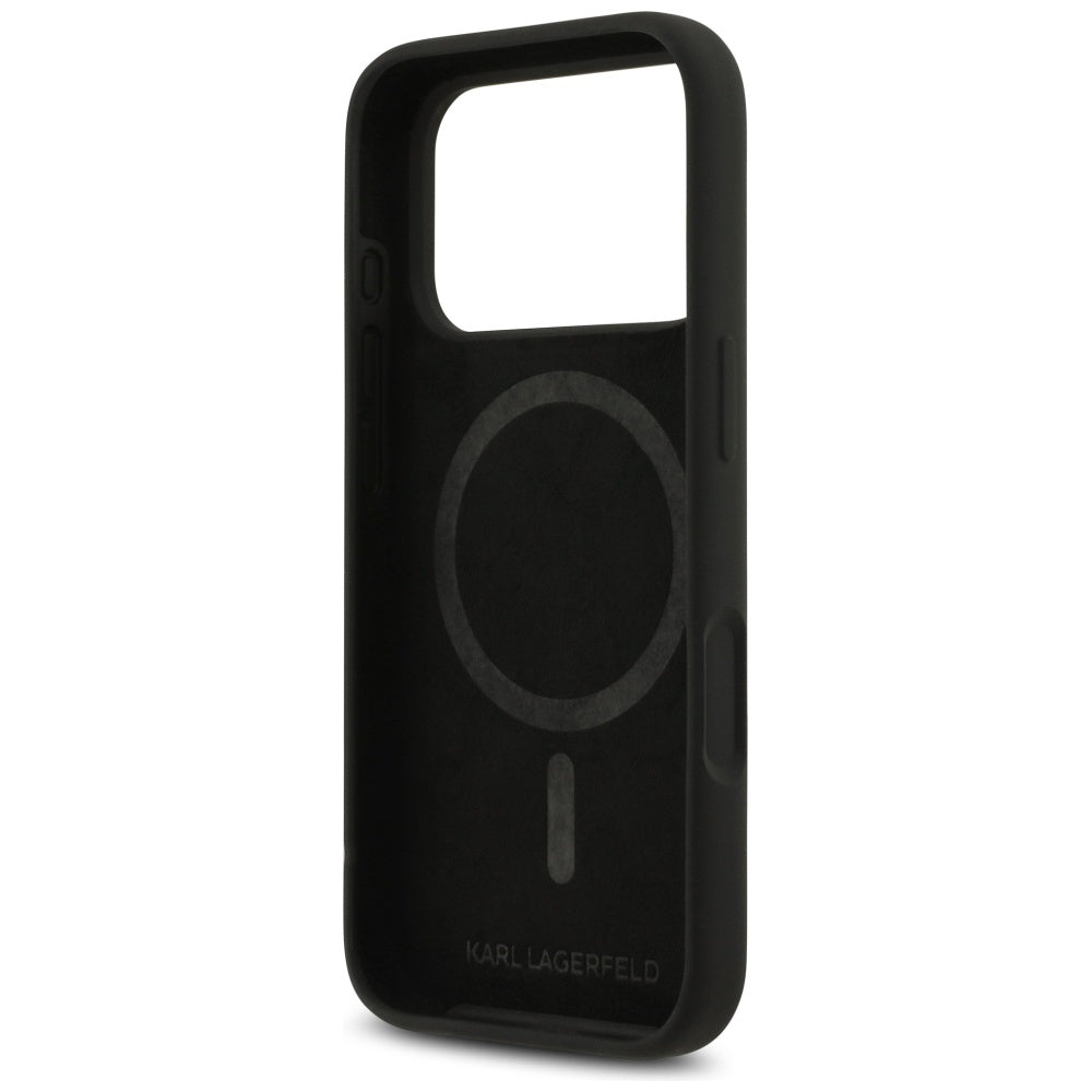 MagSafe hoesje voor Apple iPhone 17 Pro, Karl Lagerfeld, Heart Sign Logo, Zwart