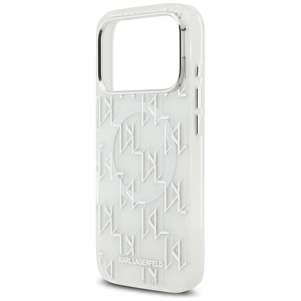 MagSafe hoes voor Apple iPhone 17 Pro, Karl Lagerfeld, IML KL Monogram, Wit