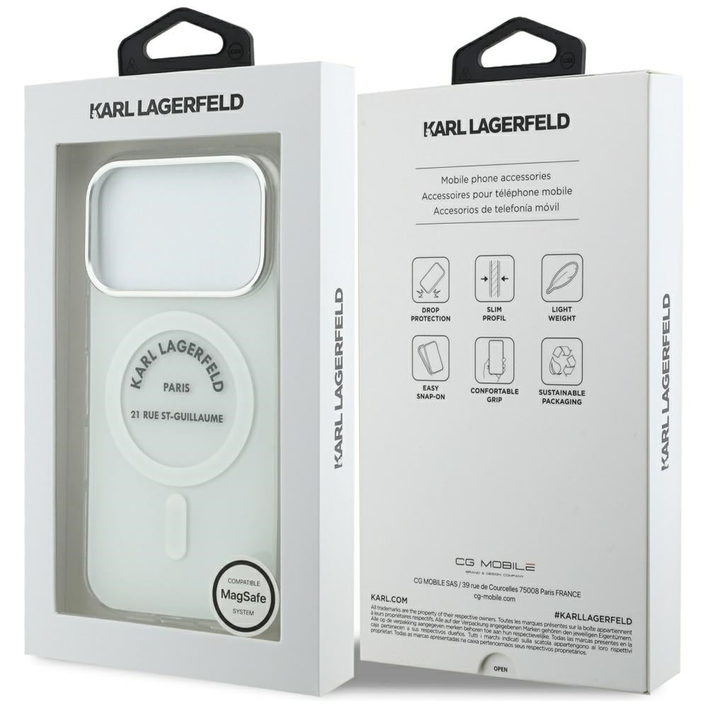MagSafe Hülle für Apple iPhone 17 Pro, Karl Lagerfeld, IML Logo RSG, Transparent