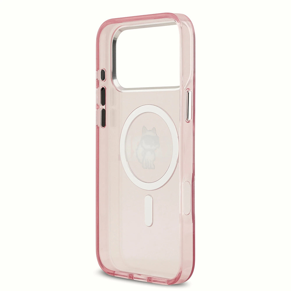 MagSafe Hülle für Apple iPhone 17 Pro, Karl Lagerfeld, IML Sketch Logo Choupette, Rosa