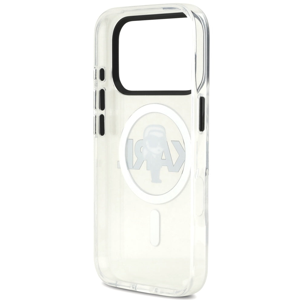 MagSafe hoesje voor Apple iPhone 17 Pro, Karl Lagerfeld, IML Sketch Logo Karl, Transparant