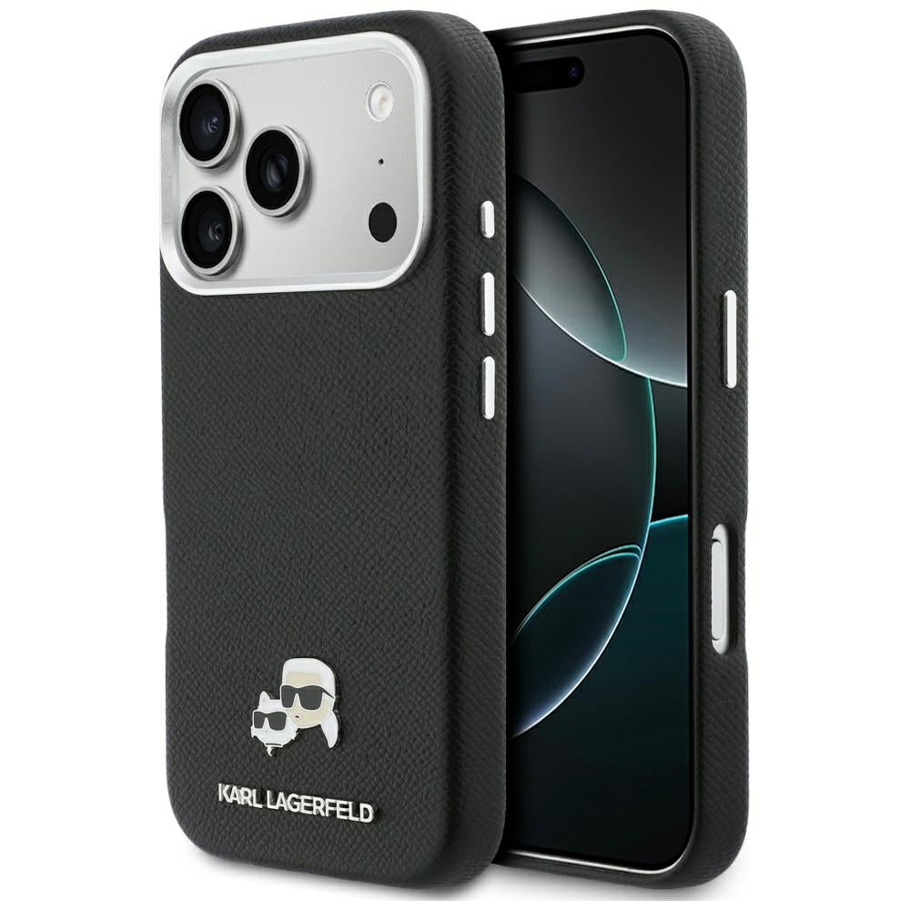 MagSafe Hülle für Apple iPhone 17 Pro, Karl Lagerfeld, Karl & Choupette Head's Pin, Schwarz