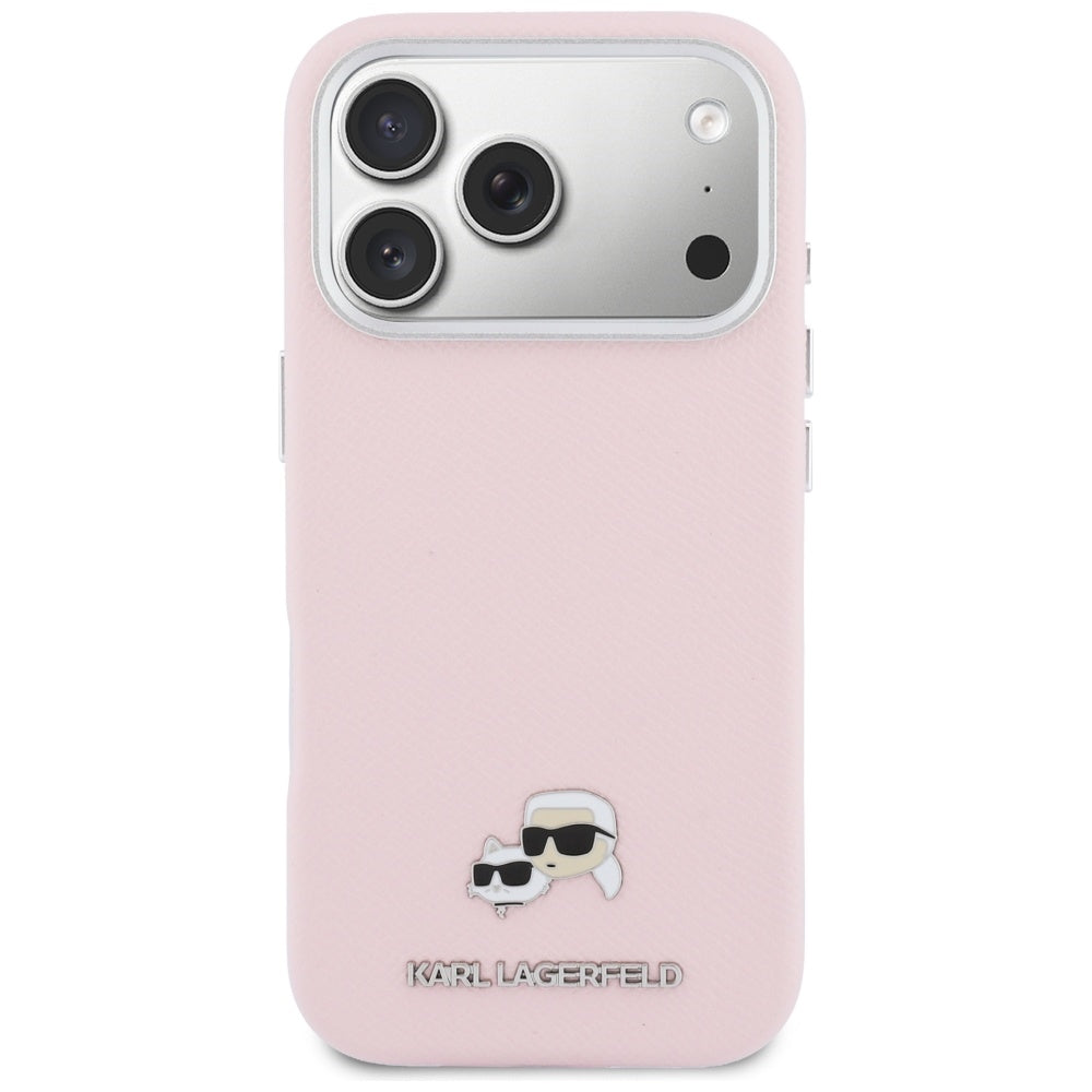 MagSafe Hülle für Apple iPhone 17 Pro, Karl Lagerfeld, Karl & Choupette Head's Pin, Rosa