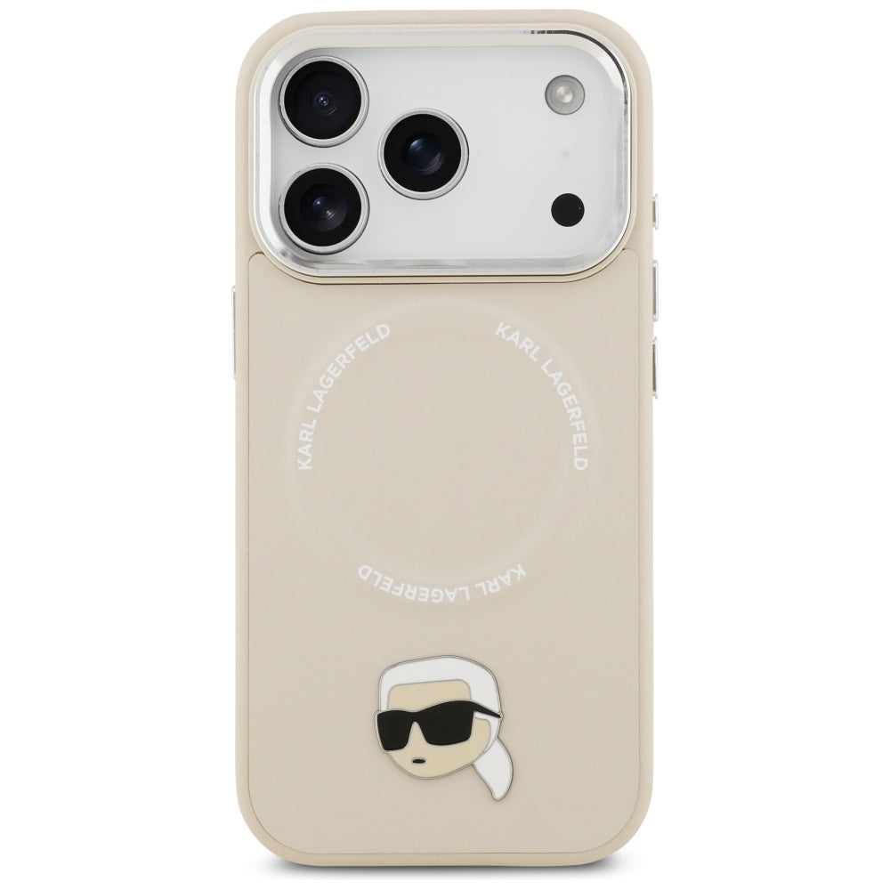 MagSafe hoes voor Apple iPhone 17 Pro, Karl Lagerfeld, Karl Pin, Beige
