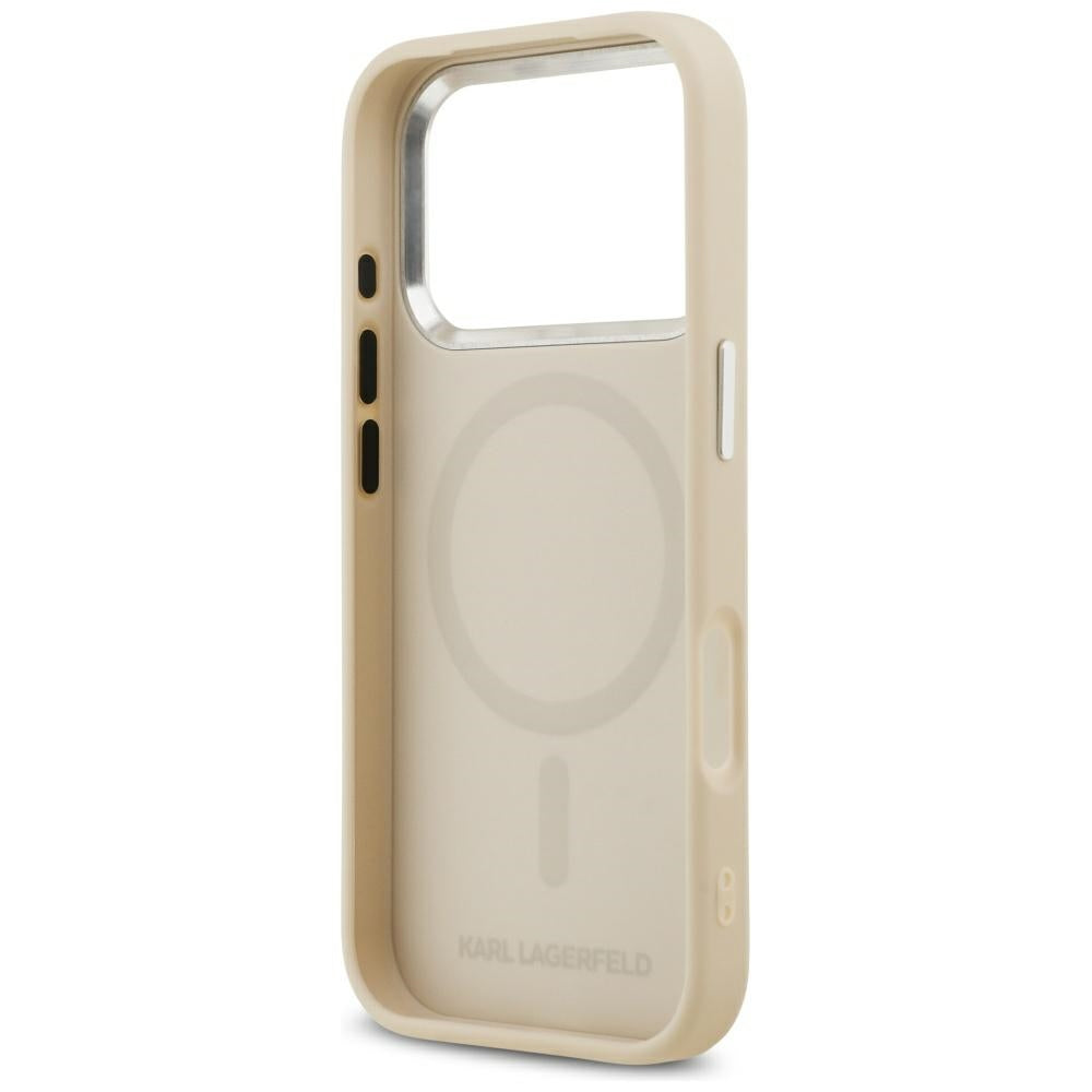 MagSafe hoes voor Apple iPhone 17 Pro, Karl Lagerfeld, Karl Pin, Beige