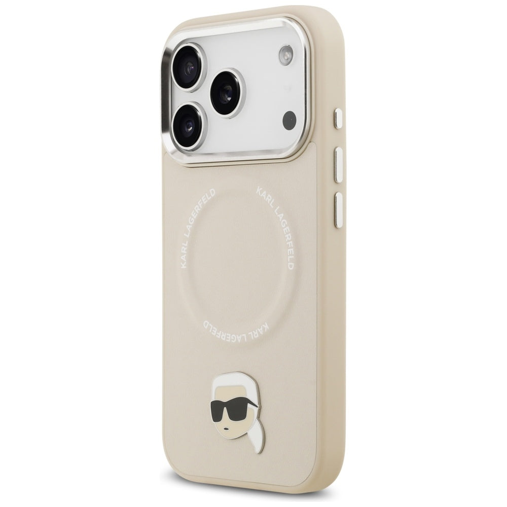MagSafe hoes voor Apple iPhone 17 Pro, Karl Lagerfeld, Karl Pin, Beige