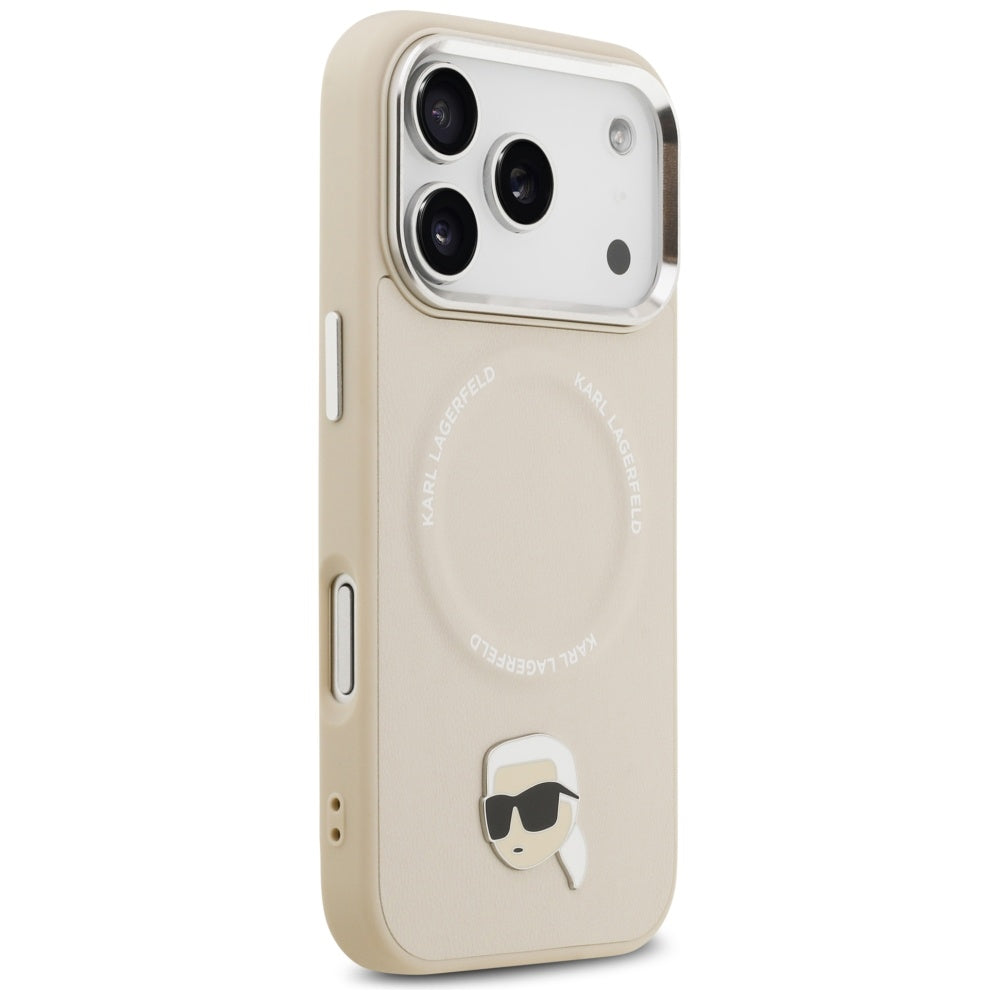 MagSafe hoes voor Apple iPhone 17 Pro, Karl Lagerfeld, Karl Pin, Beige
