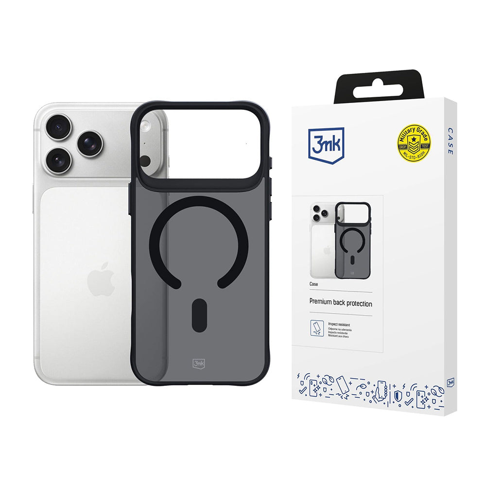 MagSafe hoes voor Apple iPhone 17 Pro Max, 3MK, Smoke MagCase, Zwart