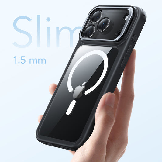 MagSafe Case for Apple iPhone 17 Pro Max, ESR, Classic Hybrid Kickstand, Transparent Black