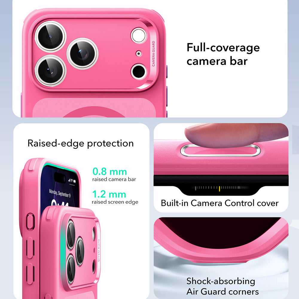 MagSafe hoesje voor Apple iPhone 17 Pro Max, ESR, Classic Hybrid, Satijnroze
