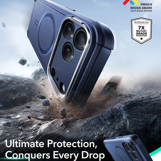 MagSafe Hülle für Apple iPhone 17 Pro Max, ESR, Cyber Armor Kickstand, Blau